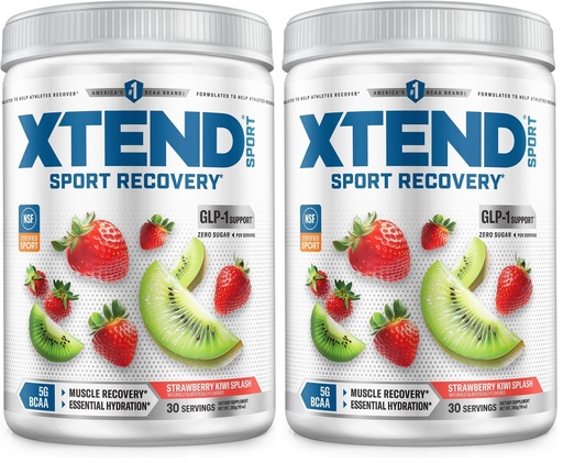 [BRSRGGQKOUOQOG3G] Scivation XTEND Sport BCAA Powder Strawberry Kiwi Splash - Electrolyte Powder for Recovery & Hydration with Amino Acids - 30 Servings,(Pack of 2)