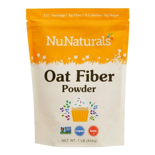 [BRSWECQ7BFYR4F3U] NuNaturals Oat Fiber Powder, All Natural Non-GMO, Supports Digestive Health, 1 lb
