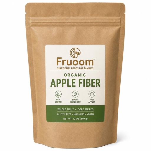 [BRSRYYY5OUCWM3T4] Fruoom Organic Apple Fiber Powder — Unsweetened Fiber for Baking, Smoothies & Gut Health Support, USA Sourced, Non-GMO, Packed in Oregon (12)