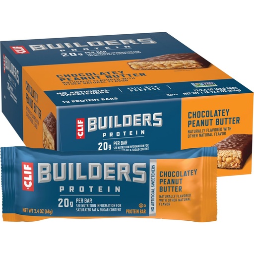[BRSWIYQ6CBYBGAI7] CLIF Chocolate Peanut Butter Builders Bar 12 Count, 2.4 OZ