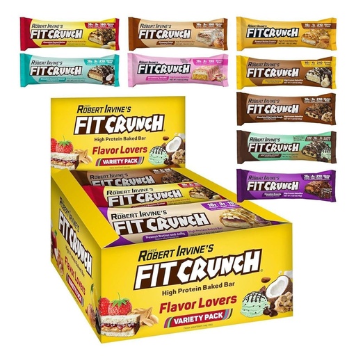 [BRSROZQ7OECBQ2DO] FITCRUNCH Snack Size Protein Bars, 6-Layer Baked Bar, 3g of Sugar, Gluten Free & Soft Cake Core (9 Count, Flavor Lovers)