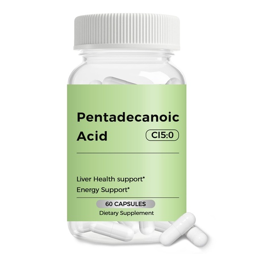 [BRSRYYL4BAORGAIU] Pentadecanoic Acid, C15:0 Supplement, Sourced from High-Altitude Goat Milk - 60 Capsules