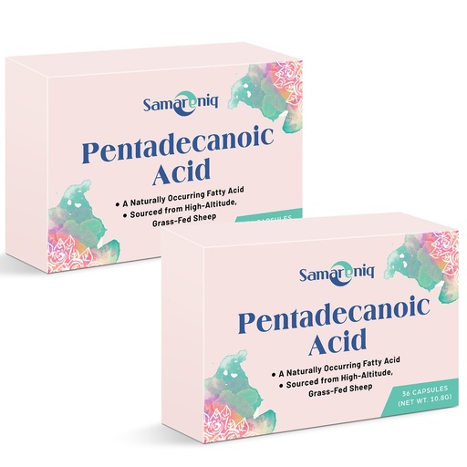[BRSRGZA5AB7RS3A6] Pentadecanoic Acid Supplement | 300mg C15:0 Formula | High-Altitude Grass-Fed Sheep Milk Source | Blister-Sealed Capsules (2 Pack)