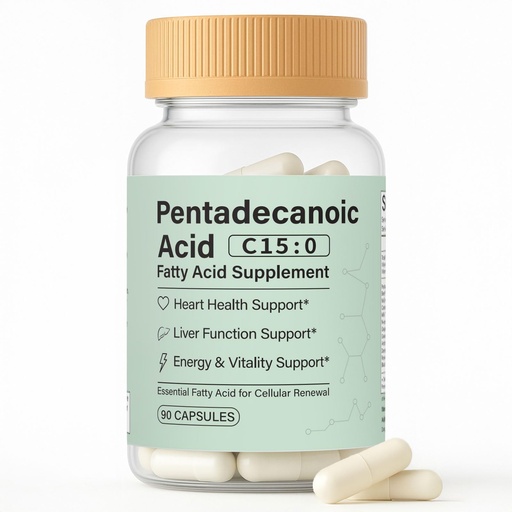 [BRSRECQ6CR4AIHT4] Pentadecanoic Acid Capsules, C15:0 Fatty Acid Supplement – Pure Plant-Based Essential Fatty Acid - 90 Vegan Capsules (1)