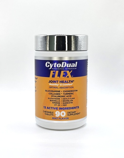 [BRSREYADBN4AOG3A] CytoDual Flex – Glucosamine, Chondroitin, MSM, H. Acid, Collagen – Joint Support for Back, Knees & Hands – Mobility, Cartilage, Antioxidant, Multi-Action – Fast-Acting Chewables – 90 Days
