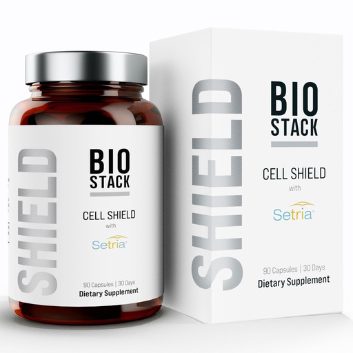 [BRSROHA7BABBY2D6] BIOSTACK Cell Shield with Setria Glutathione | Liposomal Supplement with Vitamin C, Turmeric, and C3 Curcumin Complex | Pure Reduced L-Glutathione 500mg