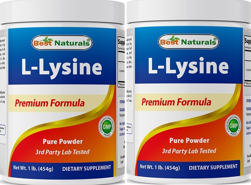 [BRSW2AYNOVYAEA3G] Best Naturals Lysine Powder, 1 Pound - 100% Pure (1 LB (Pack of 2))