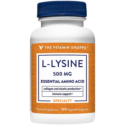 [BRSWIYTYOEDROHT4] The Vitamin Shoppe L-Lysine 500MG - Immune Support, Collagen Formation & Calcium Absorption, Essential Amino Acid (100 Capsules)