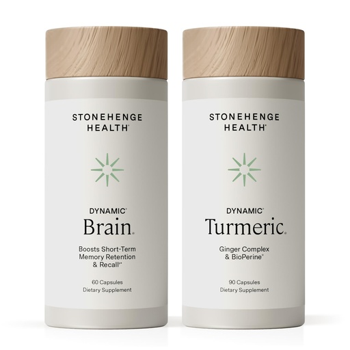 [BRSRAHQFCAARG235] Stonehenge Health Dynamic Brain + Dynamic Turmeric Bundle Supports: Memory Acquisition, Retention, & Recall