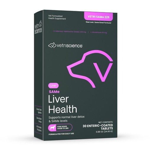 [BRSWIYA6A4JRADDY] VetriScience SAMe Liver Health Tablets, 225 mg S-Adenosyl-Methionine Liver Health and Detox Supplement for Medium and Large Breed Dogs, Glutathione Antioxidant Liver Support, 30 Count