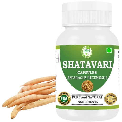 [BRSROAQRCMIQO3D2] Shatavari Capsules 500 mg | Asparagus Racemosus Extract | 60 Vegan Capsules Pack | Natural Ayurvedic Herbal Supplement for Women | Plant-Based Formula for Daily Wellness