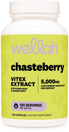 [BRSRGBQLC4NBACLA] Wellah Chasteberry for Women 120 Capsules for 120 Servings Per Bottle - Vitex Extract with Dong Quai & Ginger Root