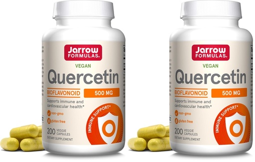 [BRSRGGQNOUFQMC3U] Jarrow Formulas Quercetin 500mg Capsules - 200 Veggie Caps - Supports Antioxidant Status,Cardiovascular Health & Immune Health - 200 Servings,(Pack of 2)