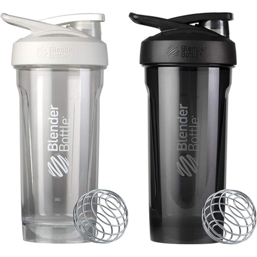 [BRSRAYYYOUIQO3L2] BlenderBottle 28-Ounce Strada Shaker Cups, White and Black