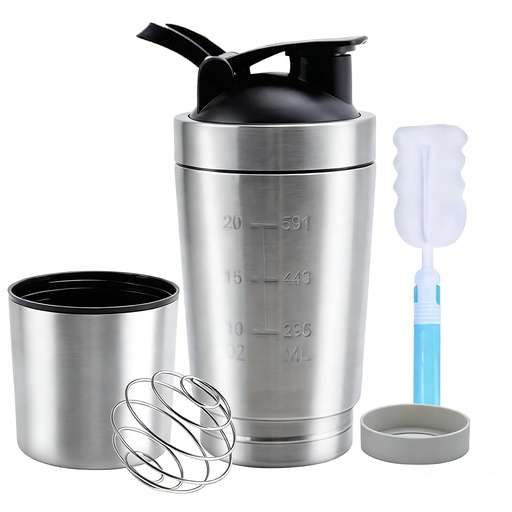 [BRSROGDQORYBUA3L] VALESKA Stainless Steel Protein Shaker Bottle, 27.0 Fl Oz, Insulated, Leak Proof, BPA Free, Hiking
