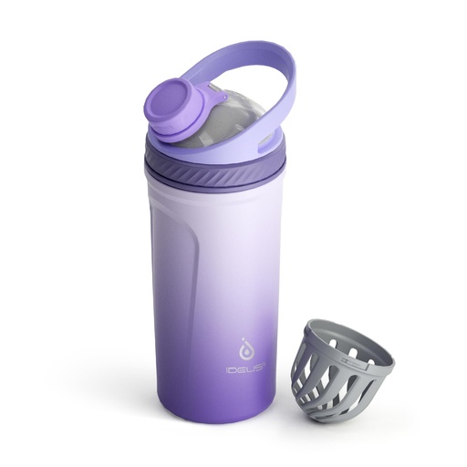 [BRSREAYHO4PR63DU] Ideus 24 oz Stainless Steel Shaker Bottle, Insulated Leakproof with Silent Mixing Grate for Protein Mixes, BPA-Free, Light Purple