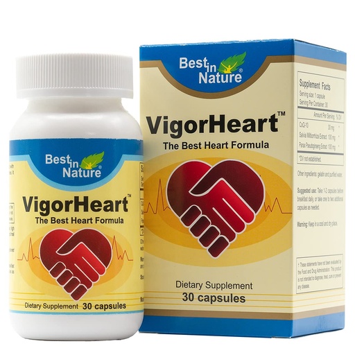 [BRSWYZY6AB5BQA3Z] VigorHeart-The Natural Heart Supplements Pills with Coq 10, Salvia Miltiorrhiza, and Panax Pseudoginseng (30 Capsules)