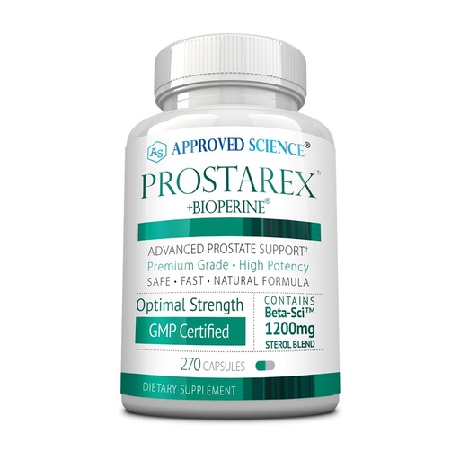 [BRSROZAHBZ7GC2Y7] Approved Science Prostarex - Advanced Prostate Supplements for Men – Prostate, Bladder & Urinary Health Support with Saw Palmetto, Beta-Sitosterol & BioPerine – 270 Capsules (3 Month Supply)