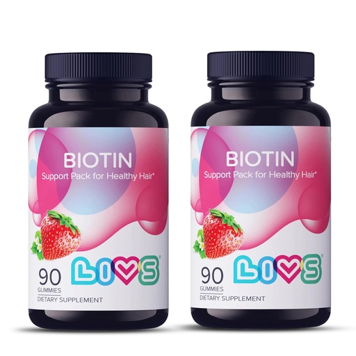 [BRSROZIFCEGRUD3P] LIVS Biotin Gummies 10000mcg – Supports Healthy Hair, Skin & Nails | Vitamin B7 Supplement for Women & Men | Natural Grape Flavor | Vegan, Gluten Free & Non-GMO | 180 Count with 90 Servings
