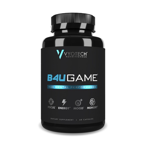 [BRSW2CQYBF7RSGT3] B4UGAME Brain Booster Supplement | Max Mental Performance | Nootropic for Focus, Clarity, Memory, Mood, Energy & Concentration | DMAE, L-Tyrosine, Alpha-GPC, S7® Blend | 3rd Party Tested | 60 Capsules