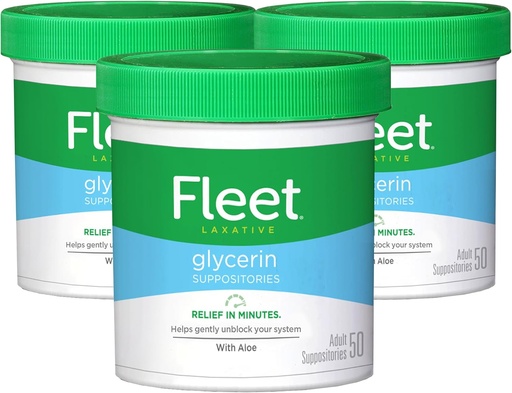 [BRSWYZYODMPAMHTF] Fleet Laxative Glycerin Suppositories for Adult Constipation, 50 Count, 3 Pack
