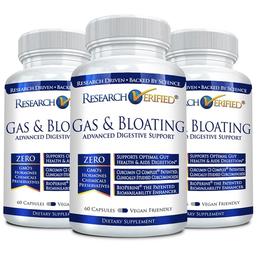 [BRSWYAA3CF7AGE3D] Research Verified Gas and Bloating - Relax Intestinal Muscles, Eliminate Gas Buildup - Artichoke Powder, Ginger, Peppermint Leaf Powder - 180 Capsules - Vegan