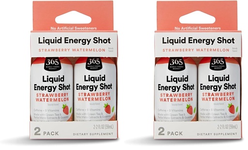 [BRSRYYAFDF4AI33O] 365 by Whole Foods Market, Energy Shot Duo Pack, Strawberry Watermelon, 2 Fl Oz (Pack of 2)
