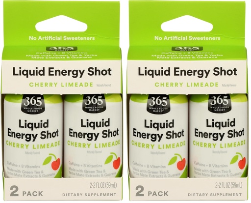 [BRSRYYAFCICB4ETF] 365 by Whole Foods Market Energy Shot Duo Pack, Cherry Limeade, 2 Fl Oz (Pack of 2)