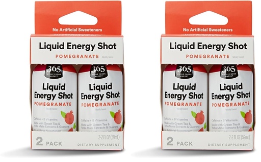 [BRSRYYAFCV4B6FL2] 365 by Whole Foods Market Energy Shot, Pomegranate, 2 Fl Oz, 4 Pack