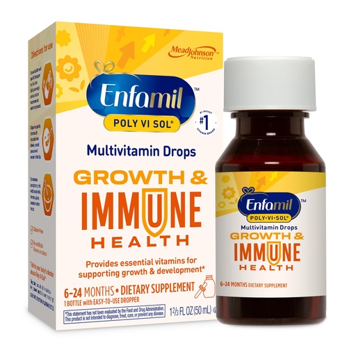 [BRSWIYT6DMIQIHLU] Enfamil Poly-Vi-Sol Liquid Multivitamin Supplement for Infants and Toddlers, 50 mL dropper bottle