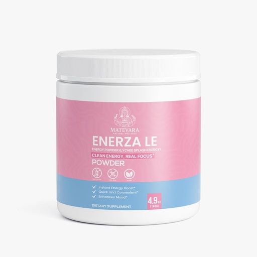 [BRSRGAT7OAMBOYLB] Enerza LE Energy Powder Lychee Splash | Sugar Free Drink Mix with Green Tea Extract, L-Theanine | Electrolytes & B Vitamins, 140g