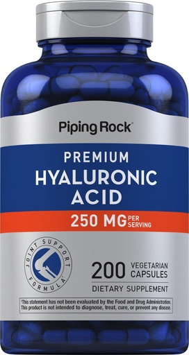 [BRSRMHY6OABBGDTO] Piping Rock Hyaluronic Acid Supplement | 250 mg | 200 Capsules | Vegetarian, Non-GMO and Gluten Free