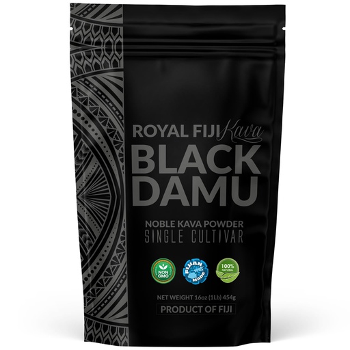 [BRSRGHAYBEFR6333] Royal Fiji Kava Black Damu Noble Kava Powder, Strong Waka Grind | 100% Pure Fijian, 6 Years Matured