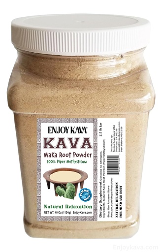 [BRSRAZT6CV6Q23Y6] KAVA Waka Powder – Authentic, Noble Kava Root Powder (2.5 LB JAR) Imported from Fiji