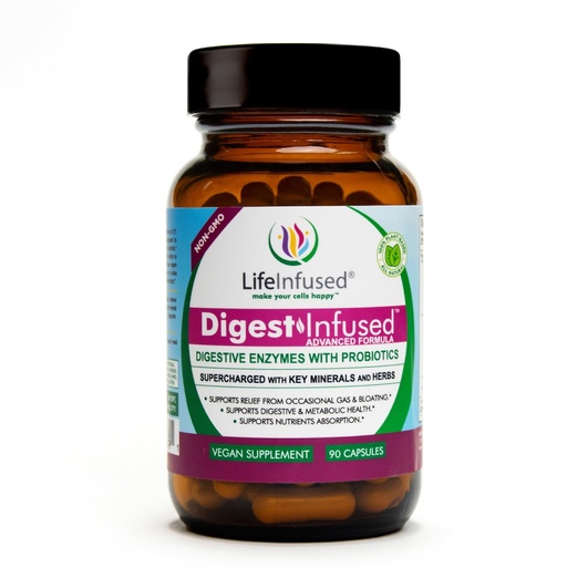 [BRSWG2YTCEBREADK] Life Infused Digestive Enzymes with Probiotics – 21 Plant-Based Enzymes with Bromelain, Papain, Amylase & Protease – Digestive Support for Gas & Bloating – 72 Trace Minerals & Herbs – Vegan – Capsules