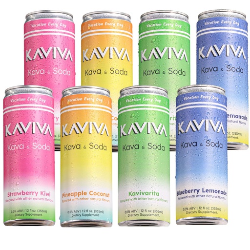 [BRSRE2Q6BV6WKELL] Kaviva | Kava & Soda Seltzer | Social Relaxation | Calming Effects | 50 calories | Natural Unwinding | All Natural | Non-ALC Functional Beverage | Refreshing Alternative | Clean Ingredients | Vegan