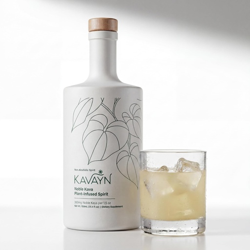 [BRSRGCQROACAICLP] Kavayn | Kava Non-Alcoholic Spirit Drink | Relaxation Support, Cocktail Alternative, All Natural | Unflavored | 750 ml | 17 Servings | 350mg kavalactones per serving