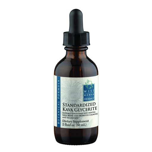 [BRSWGCQYDIFRUDQ6] Wise Woman Herbals - Kava Glycerite Standardized 2oz - All-Natural Nervous System Support - Kavalactones Support Mental Well-Being - Promotes Calming and Relaxation