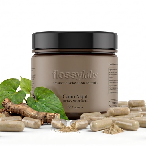 [BRSRECQRB4PGEADL] Advanced Relaxation Formula, Kava Kava (30% Kavalactones), Magnesium & L-Theanine, Lab Tested for Purity & Potency, Clinically Formulated, Night Calm, 60 Capsules