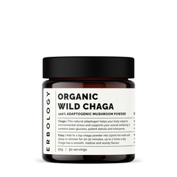 Erbology Organic Chaga Mushroom Powder 50 Servings - 7% Beta-glucans - Immunity Support - Inonotus Obliquus - Small Batch - Sustainably Wild Harvested in Finland - Vegan - Non-GMO - No Added Fillers