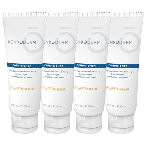 [BRSWYGLRAB5R63L2] Kenkoderm Psoriasis Conditioner for Sensitive Hair & Skin with 3 Percent Salicylic Acid, Anti-Dandruff Deep Moisturizer for Itchy or Dry Scalp Relief, Color & Fragrance Free, 4 8-Ounce Tubes