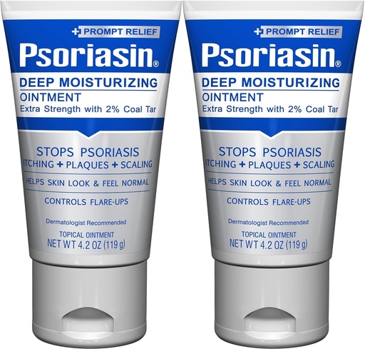[BRSRA2YBCUNGKCI3] Psoriasin Deep Moisturizing Ointment - 2% Coal Tar - Stops Psoriasis Itching, Scaling, Redness - 4.2 oz - Pack of 2