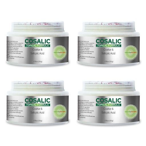 [BRSRMYYEBFYROETU] Salve Cosalic Coal Tar & Salicylic Acid Ointment (50 g / 1.76 oz) Pack of 4 - Psoriasis Relief Cream for Scaly, Itchy, Flaky Skin