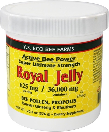 [BRSWIYTYO4GGI2T6] Fresh Royal Jelly + Bee Pollen, Propolis, Ginseng, Honey Mix - 36,000mg Y.S. Org 20.3 oz