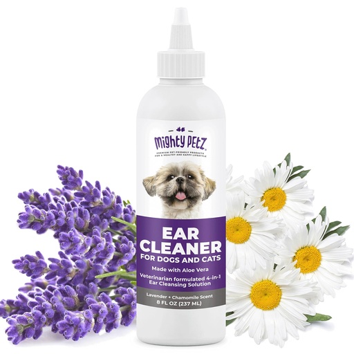 [BRSRO2YDCB7Q2DTL] Mighty Petz Dog Ear Cleaner – Gentle Pet Ear Wash for Routine Ear Hygiene For Dogs and Cats 8 oz