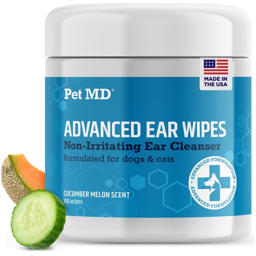 [BRSWGCY7BMBGGETU] Pet MD Cat and Dog Ear Cleaner Wipes - Advanced Otic Veterinary Ear Cleaner Formula - Dog Ear Infection Treatment - 100 Count