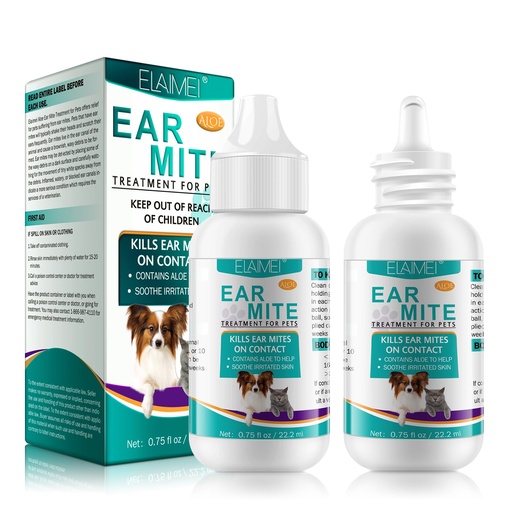 [BRSREGT3BEBGKH3V] ZODENIS Ear Mite Treatment for Dogs & Cats Yeast Infection, Fast-Acting Dog Ear Infection Treatment Soothes Itching Odours Stinky Stuff, Dog Ear Drops Vet-Recommended Formula Pets Ear Cleaner 0.75oz