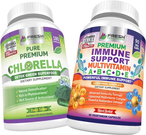 [BRSWYBABAEIGAF37] FRESH HEALTHCARE Chlorella and Immune Support Multivitamin - Bundle