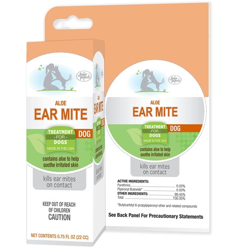 [BRSWIYYGCUHWCYDY] Four Paws Healthy Promise Grooming Soothing Aloe Ear Mite Remedy Solution for Dogs, Odor Reducing & Itch Relief, 0.75 Fl. Oz.