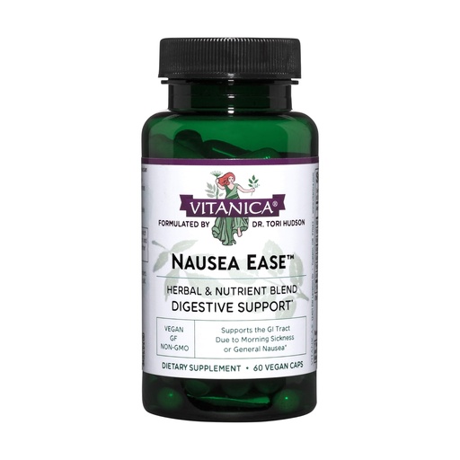 [BRSWIYQPB5YBEGA5] Vitanica Nausea Ease, Supports the GI Tract Due to Morning Sickness, Digestive Support, Vegan, 60 Capsules